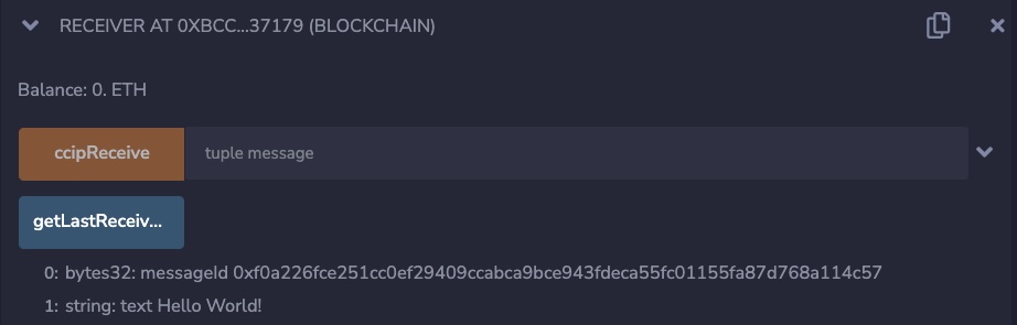 Chainlink CCIP Mumbai message details